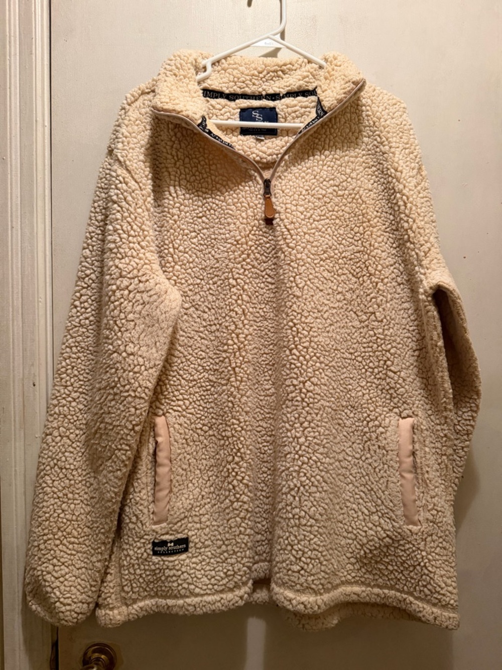 Simply Southern Cream Sherpa Fleece Jacket - XXL